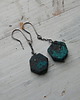 kolczyki wire wrapping chryzokola na łańcuszku - kolczyki 2