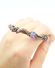 bransoletki wire wrapping Miedziana bransoleta mankietowa z ametystem 4