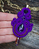 komplet biżuterii Fioletowywisiorek soutache 4