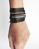 chokery Choker skórzany czarny z rurką srebrną  3