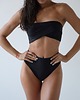 stroje kąpielowe i kostiumy kąpielowe damskie Chia Dół - Simple Black Dół kąpielowy bikini z wysokim stanem 4