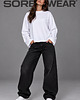 bluza bez kaptura damska Longsleeve  Boxy Fit-Biały 3