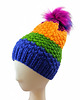 czapki damskie 6904 Energetyczna Czapka Beanie w Żywe Pasy z Pomponem 3