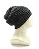 czapki damskie Długa ciepła czapka beanie nerd hipster czarny melanż 1