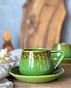 filiżanki Filiżanka ze spodkiem beczułka zielona ręcznie robiona 250 ml - Natura 1