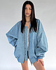 kurtki damskie Kurtka jeansowa typu bomber oversize denim light blue 2