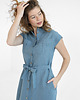 sukienki midi damskie Lniana Sukienka MARIGOLD dusty blue 1
