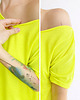 t-shirt damskie Koszulka Fluo żółta Oversize Bez Nadruku 1