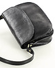 torby na ramię Czarna skórzana torebka saddle bag półksiężyc sztywna skóra 3
