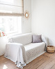 koce i narzuty Narzuta na kanapę  heavy linen GRAY STRIPES 4