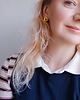 kolczyki z mosiądzu Kolczyki mosiężne z granatową cyrkonią 3