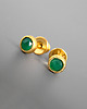kolczyki pozłacane Kolczyki z zielonym agatem, srebro pozłacane 2