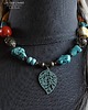 korale Boho style masywny kolorowy naszyjnik z minerałów handmade prezent z klasą 1