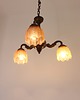 lampy wiszące Żyrandol Art Deco z brązu, lata 20. 4