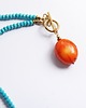 chokery UNIKAT - naszyjnik - choker z koralem - turkusowo-pomarańczowy 2