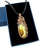 wisiory Wisiorek z żółtym agatem  wire wrapping 1