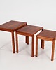 stoliki kawowe Komplet trzech stolików tekowych, duński design, lata 70, produkcja: Dania 1