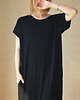 sukienki maxi damskie Sukienka tshirt oversize Czarna 2
