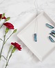 wisiory Blue-Green Titanium Crystal Point Necklace 1