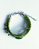 bransoletki - inne Bransoletka - Zielony guzik - rzemienie, listki 2
