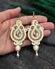 kolczyki soutache Kolczyki sutasz waniliowo złote wieczorowe długie Margo 1