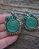kolczyki soutache Małe kolczyki sutasz z ozdobnym guzikiem 1