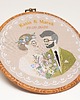 Ślub - inne Haft ślubny w tamborku 20 cm, indywidualna pamiątka ślubna, rocznicowa 61 3