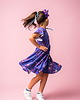 sukienki dla dziewczynki Sukienka z falbanami Fioletowy Leniwiec 1