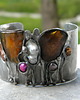 bransoletki wire wrapping Bursztyn w zaroślach -  bransoleta mankiet CUFF 5