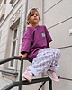 spodnie dla chłopców Baggy muślinowe checkered lilac 1