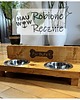 dla zwierząt różne Stojak Retro na 2 miski 0,4 litra, drewniany 3