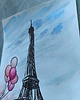 grafiki i ilustracje Paryż Francja wieża Eiffla miasta akwarela obraz balony pejzaż miejski 21x30 3
