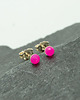 kolczyki srebrne Małe kolczyki sztyfty z agatem w kolorze fuksji / 4mm / różowe / SREBRO 925 6