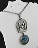 wisiory Runa Dagaz z agatem wężowym - srebrny amulet przemiany 3