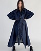płaszcze damskie Trencz maxi oversize denim dark blue 5