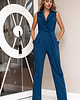 sukienki midi damskie Kobaltowy kombinezon z paskiem 1