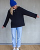 swetry damskie  Sweter Wełniany Czarny BARIBAL Oversize 100% Wełny Merino RWS 6
