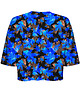 t-shirt damskie DR.CROW T-shirt Krótki CROP Blue Leaves 1