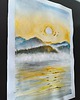 grafiki i ilustracje Złote akwarele 30x42 słońce morze zachód szlagmetal złoto folia Golden Sun 3