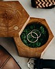 Ślub - inne Drewniane pudełko na obrączki - Heksagon 3