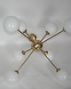 lampy wiszące Żyrandol Sputnik lata 60. Mosiądz i szkło 8x E14 Vintage 2