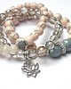 bransoletki z kamieni naturalnych Light rose and grey -set 5