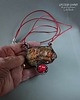 wisiory Bursztyn gigant z koralem, wisior handmade 7