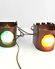 lampy stołowe Podwójna lampa dyskotekowa, Belgia lata 80. 1