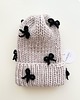 czapki damskie Wełniana czapka w małe kokardki 100% wełna handmade ręcznie robiona 3
