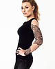 t-shirt damskie Czarny tank top damski z tatuażami Mandala 2