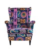 fotele Fotel uszak Barcelona we wzory, kolorowy, patchwork, welurowy 7