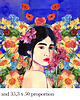 plakaty Plakat portret kobiety w kwiatach 3