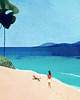 plakaty Złota plaża - spacer nad oceanem - plakat fine art 2