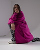 płaszcze damskie Płaszcz longline hoodie oversize fuksja 3
